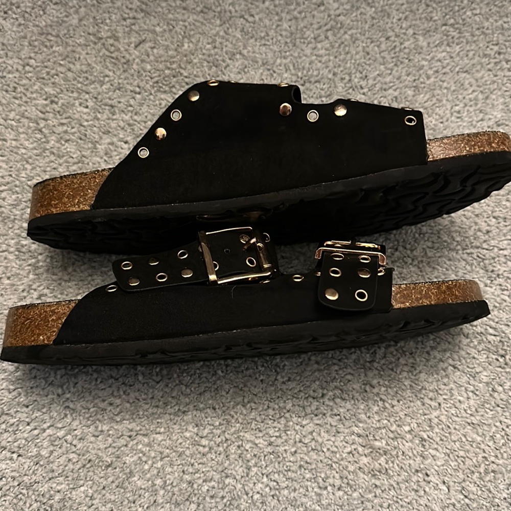 Bamboo Studded Slides, Sz 6 - Picture 2 of 6